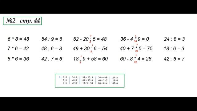 Математика 3 класс (Моро) Часть 1 Страница.44 №2 ГДЗ смотреть онлайн