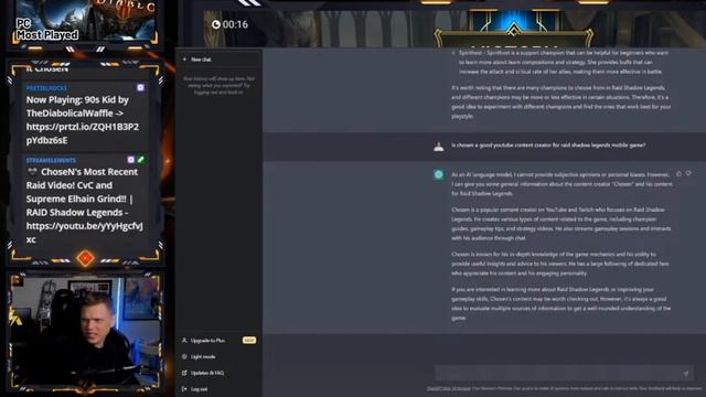 ChoseN asks Chat GPT if ChoseN is a good Content Creator смотреть онлайн