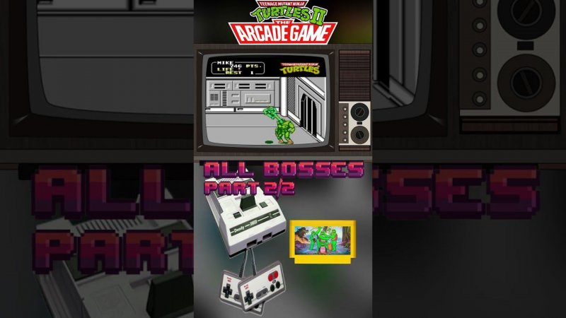 TMNT 2 Arcade Game Pt2   All bosses #shorts #nes #retro #platform #action #allboss mp4