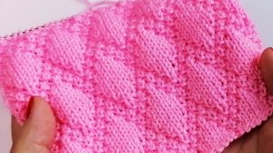 Узоры спицами. Объемные рельефные ромбы