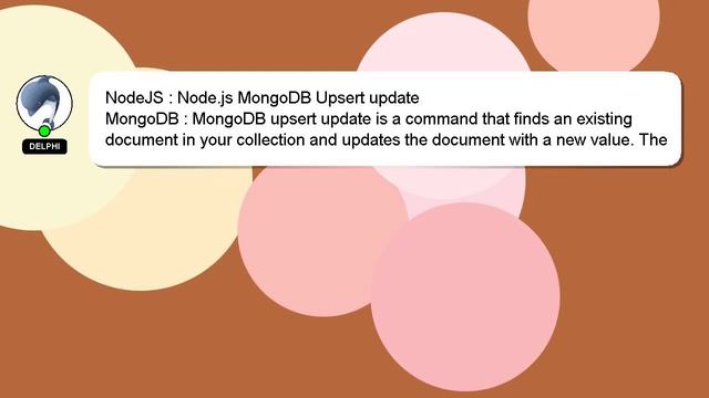 NodeJS : Node.js MongoDB Upsert update смотреть онлайн