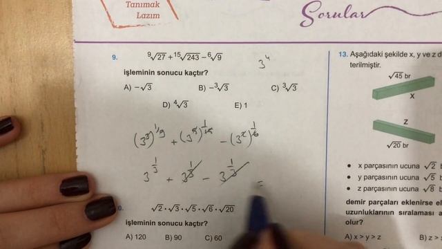 345 TYT 2021 MATEMATİK KÖKLÜ SAYILAR TEST-5 ÇÖZÜMLERİ смотреть онлайн