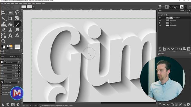 Create 3D Text in GIMP with Proper Shadows & Highlights