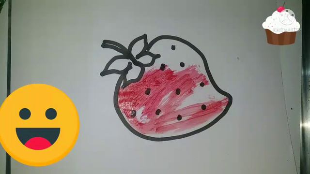 Drawing strawberries for kids / bolalar uchun qulupnay chizish   #суретсалу #суретбояу  #түстер