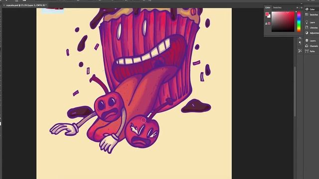 Digital drawing in Adobe Illustrator 2020-Speed drawing | The Cupcake 1 смотреть онлайн