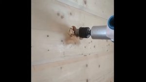 Сверление подрозетников в доме из бруса.