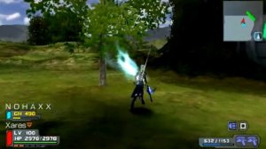 Phantasy Star Portable Gameplay:  Xares first mission Lv 100