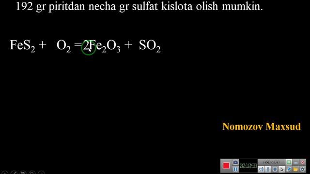 Ikki nomalum tenglama asosida masala.KIMYO FANI.MASALALAR TO'PLAMI.КИМЁ смотреть онлайн