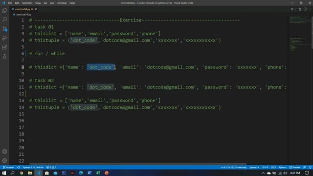 Python exercise 04 for beginner