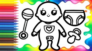 Как нарисовать ребенка  погремушку для детей