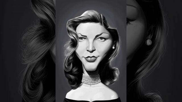 SPEED RENDER CARICATURE ART; Lauren Bacall Painting Process