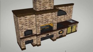 Барбекю комплекс с русской печью. Проект.