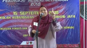 Sayembara Deklamasi Puisi 2018 - Deklamator Nur Syafawani Samsul (Serikandi)