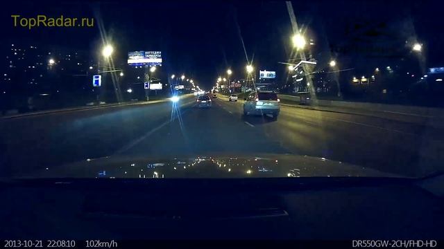 Blackvue DR550GW-2ch ночная съемка, фронтальная камера. Запись ночью! смотреть онлайн