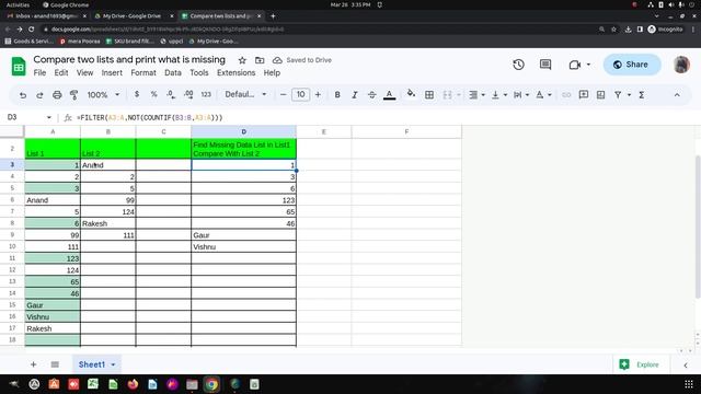 Compare Two Lists And Find List What is Missing And Highlight with Conditional Formatting смотреть онлайн