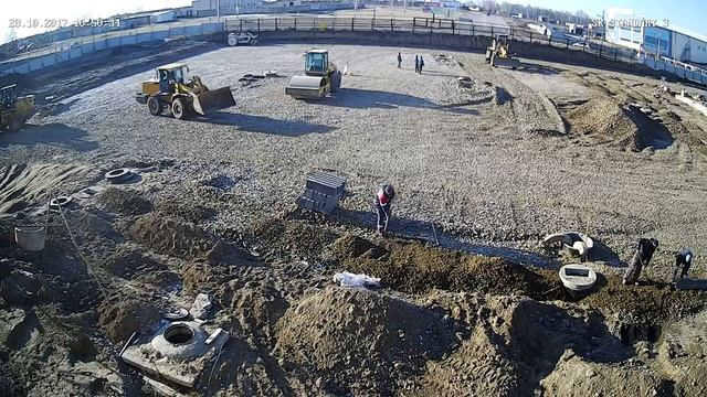 завоз и устройство щебеночного основания с заклинкой под асфальт часть 2
