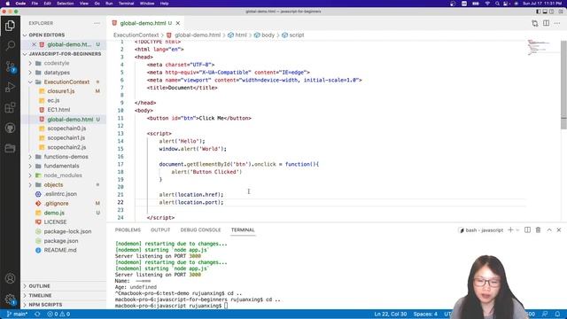 60. JavaScript Global Object - window, globalThis