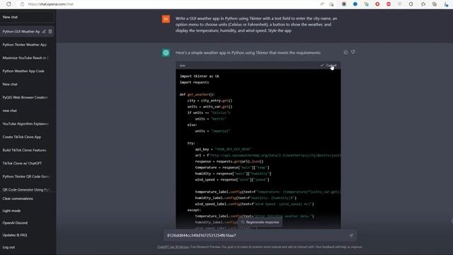 Build a Beautiful Weather App in Python with ChatGPT in Just 120 Seconds #chatgpt #openai