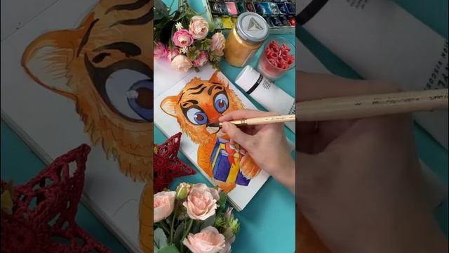 Как нарисовать тигра | хоп-бац и готово) | tiger art