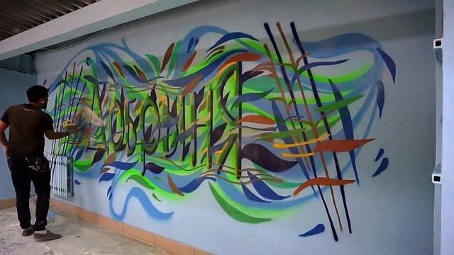 GRAFFITI ART/Граффити роспись помещения.Рисунок на стене.\Painting art/