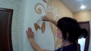 Нанесение Жидких обоев.СОЗДАНИЕ РИСУНКА ЖИДКИМИ ОБОЯМИ.