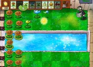 Plants vs Zombies / Adventure 1 Pool 4 / Растения против Зомби / Прохождение