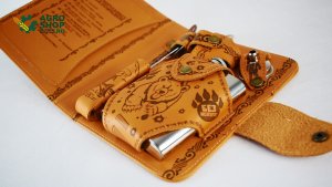 Набор-сумка (фляжка 210 мл, стакан раскл., воронка, нож, вилка, ложка) GT-PB01