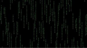 Generated screensaver from the matrix in the form of a rain of letters for screensavers and videos