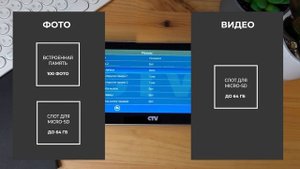 Настройка режимов фото- и видеозаписи в домофонах CTV-M4701, 4705, 4706, 4105 и 4106AHD