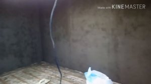 Штукатурим предбанник.Баня из арболита.