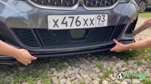 Примерка раздельного сплиттера BMW 3 G20 Knife с клыками