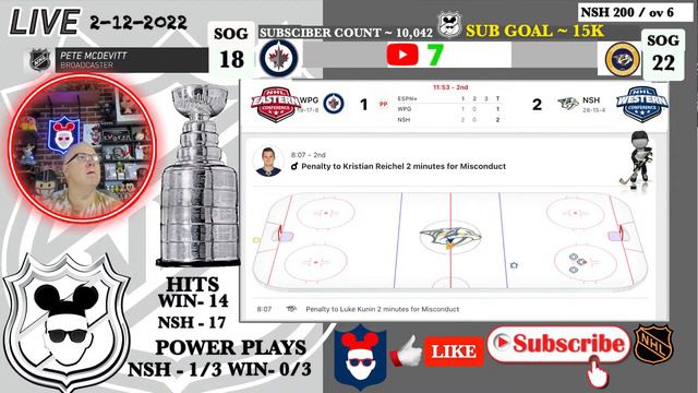 Winnipeg Jets vs Nashville Predators 🔴LIVE NHL Hockey || PITvsWAS || WASvsPIT