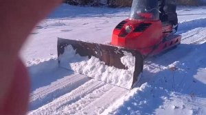 Самодельная лопата на снегоход буран.