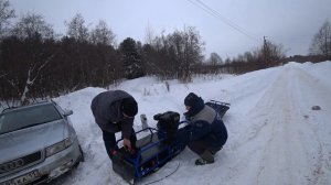 Выгрузка и сборка мотобуксировщика толкача Альбатрос-XL8