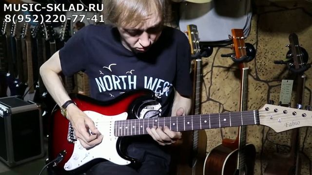 Обзор электрогитары Fender Style Stratocaster Fabio St 100 RDS смотреть онлайн
