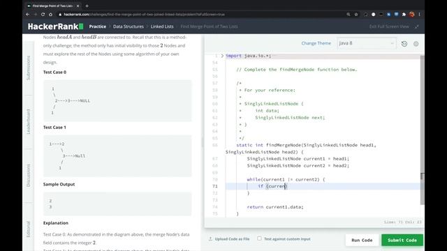 HackerRank - Find Merge Point of Two Lists смотреть онлайн