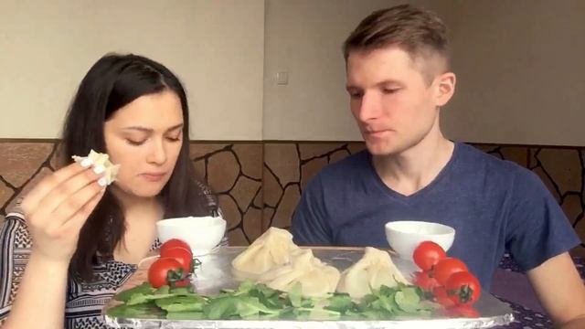 MUKBANG / ДОМАШНИЕ ХИНКАЛИ С ГОВЯДИНОЙ и КИНЗОЙ / MARI.K