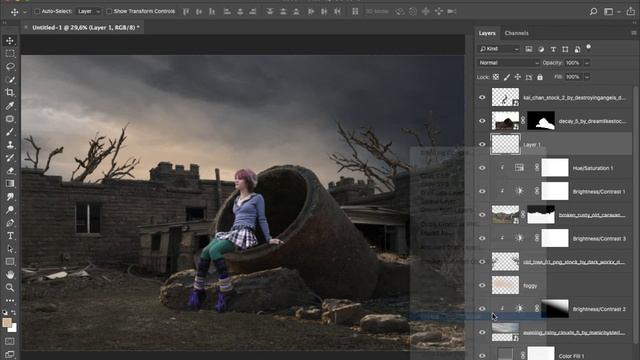 Photoshop Manipulation Tutorial Step by Step for Beginners смотреть онлайн