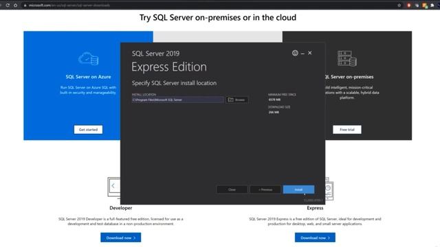 1 | Microsoft SQL Server Development | Download and Install SQL Server Express 2019