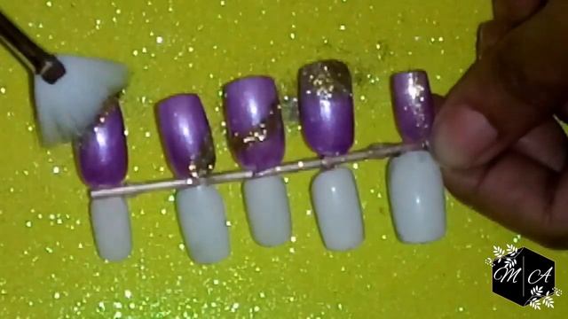 How To Make Nail Art Golden & Silver Glitter Design At-Home Tutorial ? смотреть онлайн