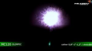 OLIMPIC батарея салютов 68 залпов (разнокалиберный фейерверк)