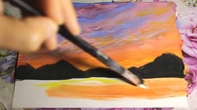 Картина гуашью за двадцать минут! Живопись для начинающих художников смотреть онлайн