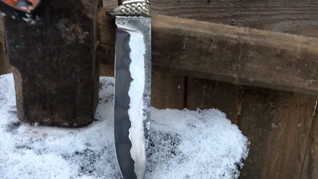 Нож "Воин", сталь авторский композит, рукоять береста смотреть онлайн