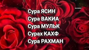 Сура Ясин, Вакиа, Мульк, Кахф, Рахман...