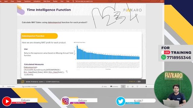 Lecture 158: Time Intelligence Function in Power BI | Calculate Moving Annual Total using Dax