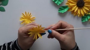 Beautiful Paper Sunflower Tutorial | DIY Small Paper Flower for Room Decoration