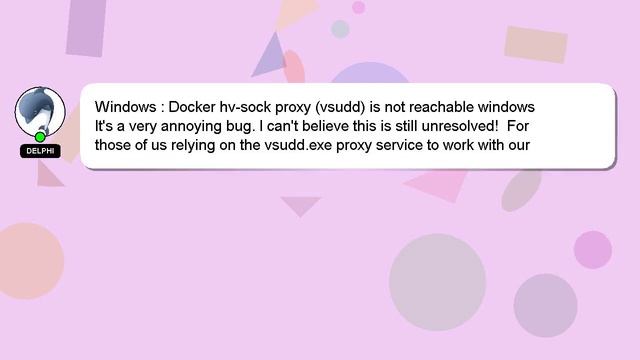 Windows : Docker hv-sock proxy (vsudd) is not reachable windows смотреть онлайн
