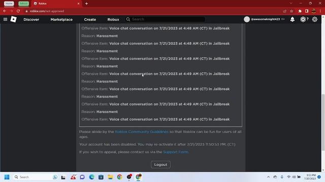 Roblox Moderation Is Disgusting.