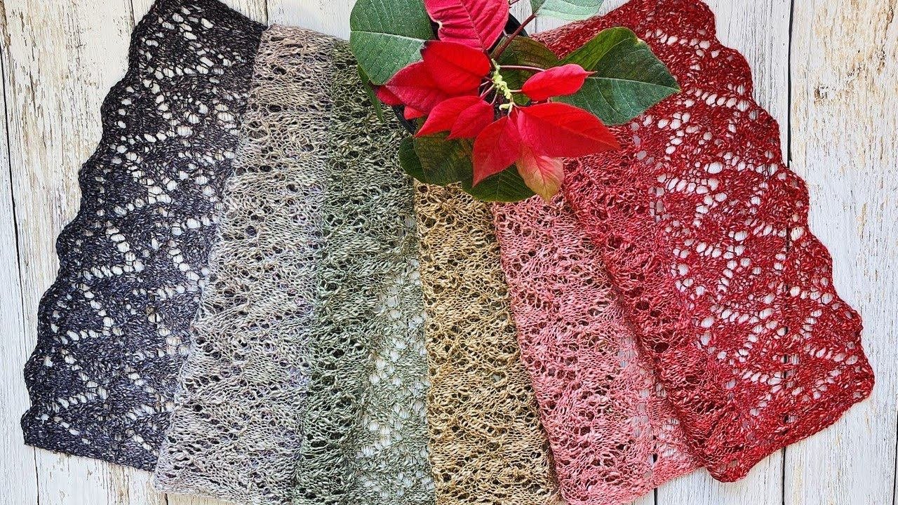 Как связать красивый палантин спицами "Весенний сад". Мастер-класс.