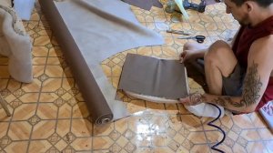 стул в каретной стяжке своими руками. переделка стула. делаем стул капитоне из старого стула